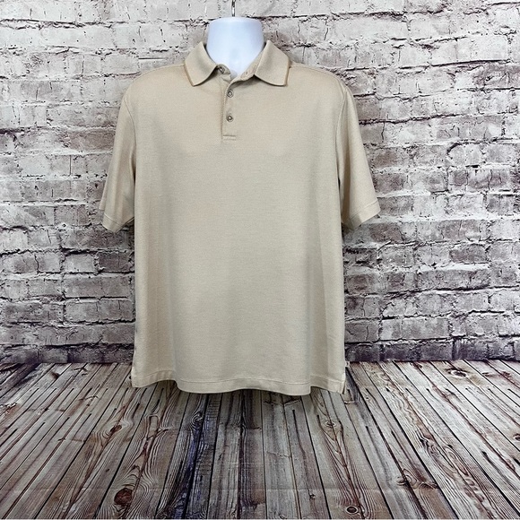 Tommy Bahama Tan Short Sleeve Polo - Picture 1 of 10